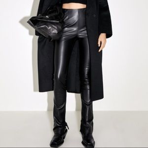 Zara long faux leather pants